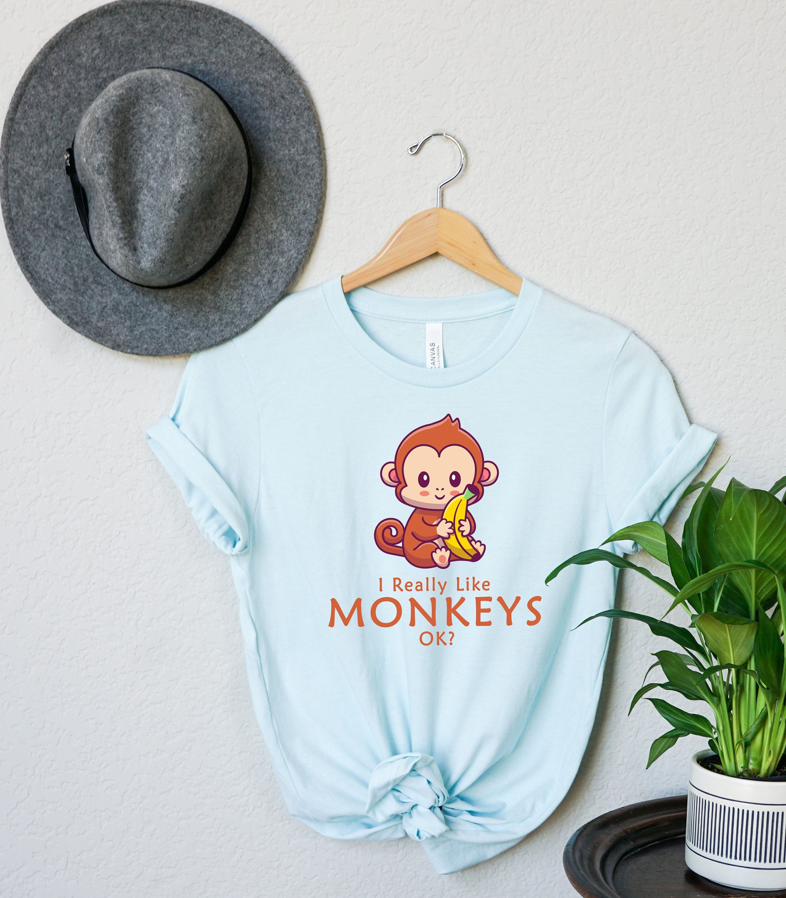 I Just Really Like Monkeys Ok? T-Shirt | I Love Monkeys Shirt | Cute Monkey Tee | Animal Lover Shirt