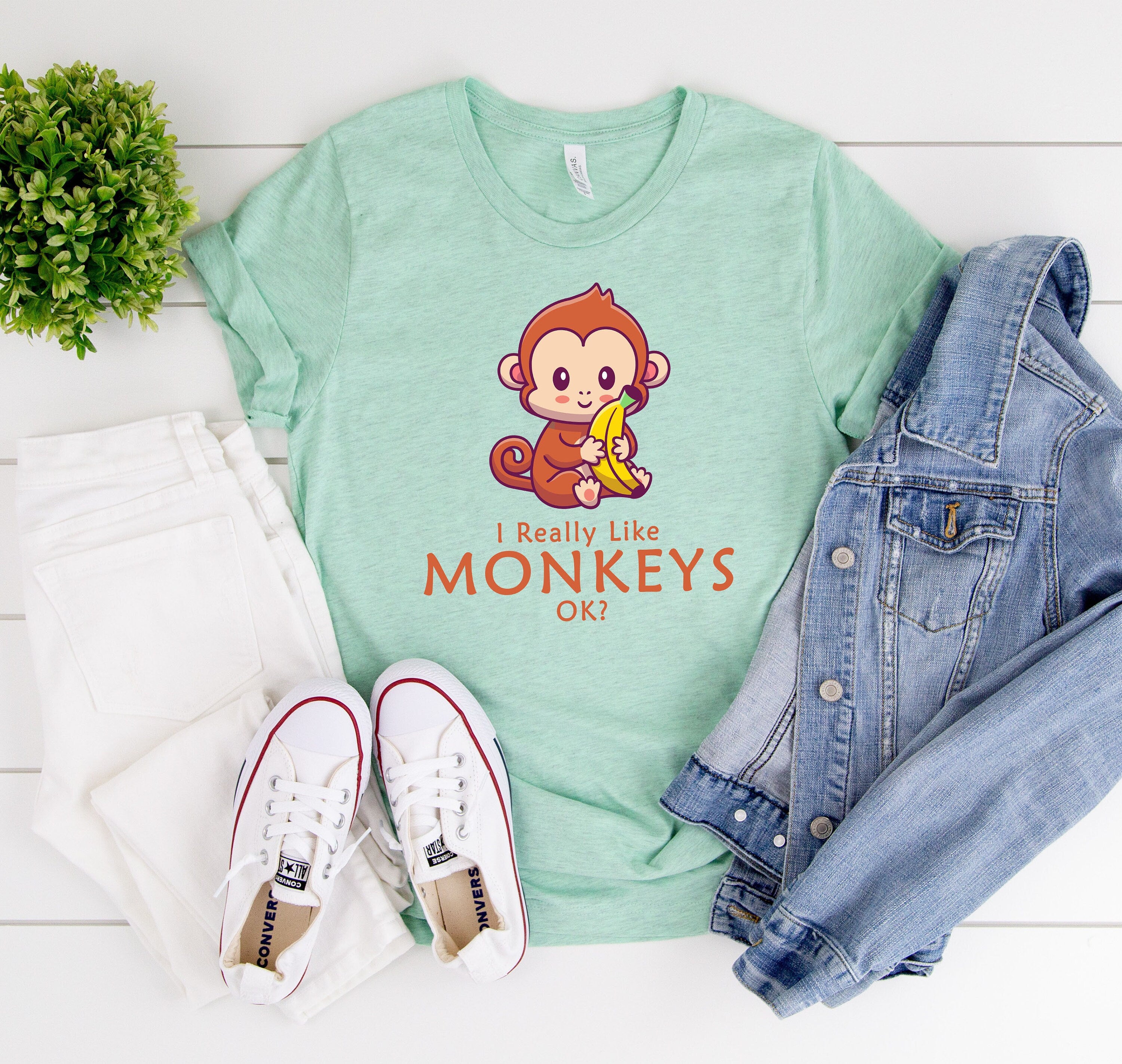 I Just Really Like Monkeys Ok? T-Shirt | I Love Monkeys Shirt | Cute Monkey Tee | Animal Lover Shirt
