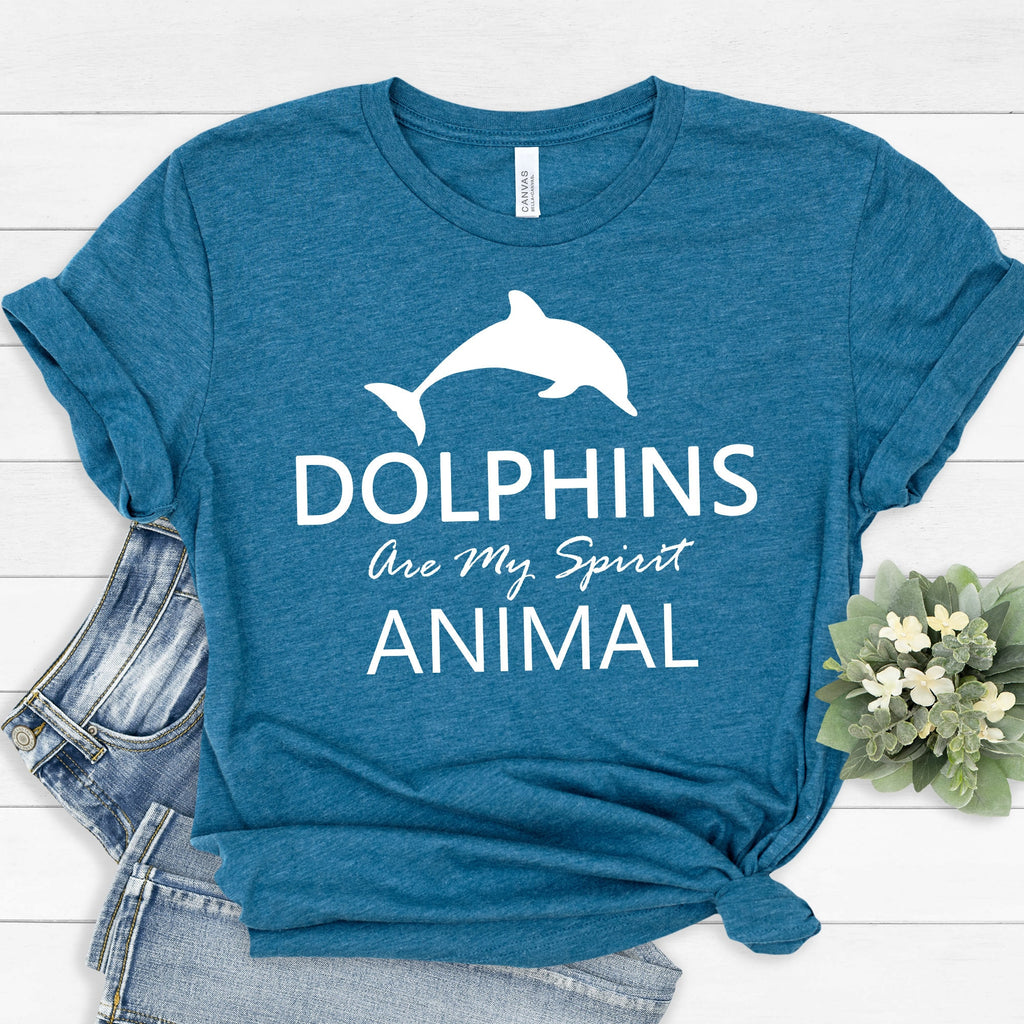 Dolphins are My Spirit Animal T-Shirt | Gift for Dolphin Lover Shirt | Easily Distracted by Dolphins Shirt | Cool Marine Biology Tee