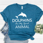 Dolphins are My Spirit Animal T-Shirt | Gift for Dolphin Lover Shirt | Easily Distracted by Dolphins Shirt | Cool Marine Biology Tee
