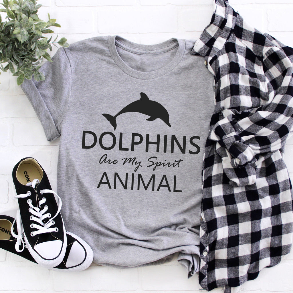 Dolphins are My Spirit Animal T-Shirt | Gift for Dolphin Lover Shirt | Easily Distracted by Dolphins Shirt | Cool Marine Biology Tee