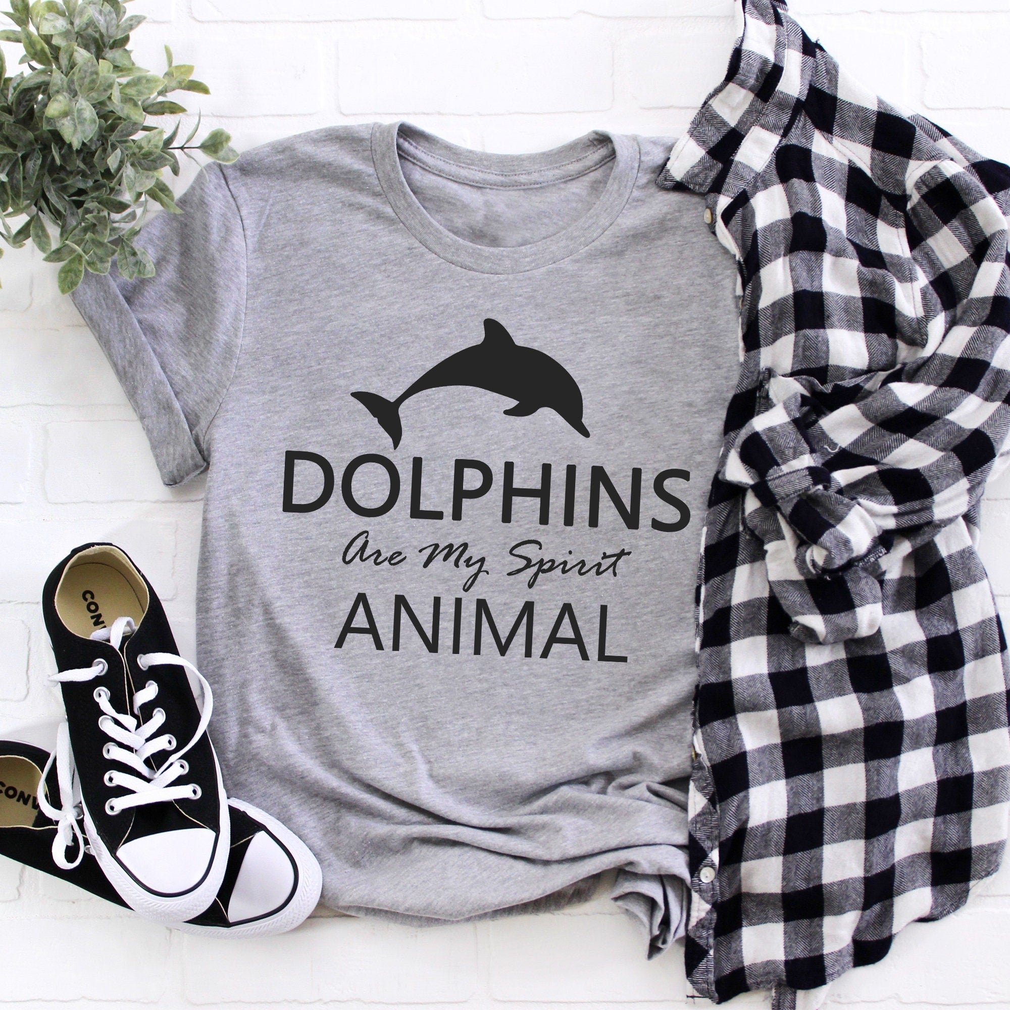 Dolphins are My Spirit Animal T-Shirt | Gift for Dolphin Lover Shirt | Easily Distracted by Dolphins Shirt | Cool Marine Biology Tee