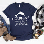 Dolphins are My Spirit Animal T-Shirt | Gift for Dolphin Lover Shirt | Easily Distracted by Dolphins Shirt | Cool Marine Biology Tee