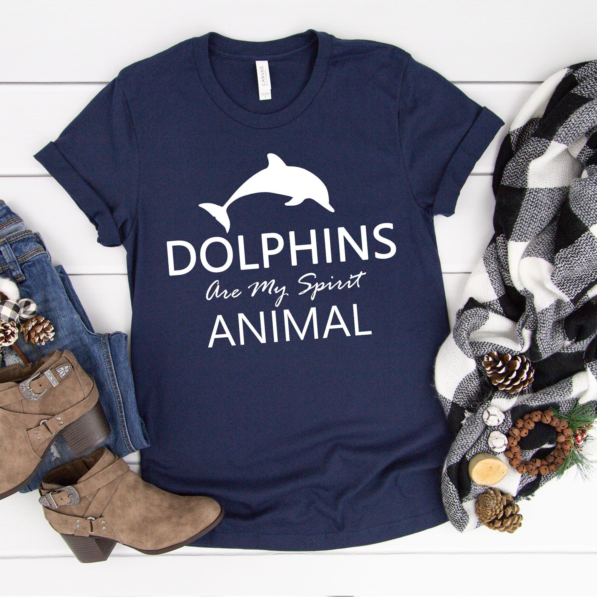 Dolphins are My Spirit Animal T-Shirt | Gift for Dolphin Lover Shirt | Easily Distracted by Dolphins Shirt | Cool Marine Biology Tee