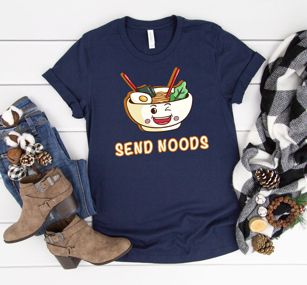 Send Noods T-Shirt, Funny Noodle Food Bowl Shirt, Great Tee for Ramen Lovers