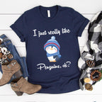 I Just Really Like Penguins, Ok? T-Shirt | Cute Penguin Shirt | Gift for Animal Lovers Tee | Perfect Shirt for Kids, Parent or Siblings