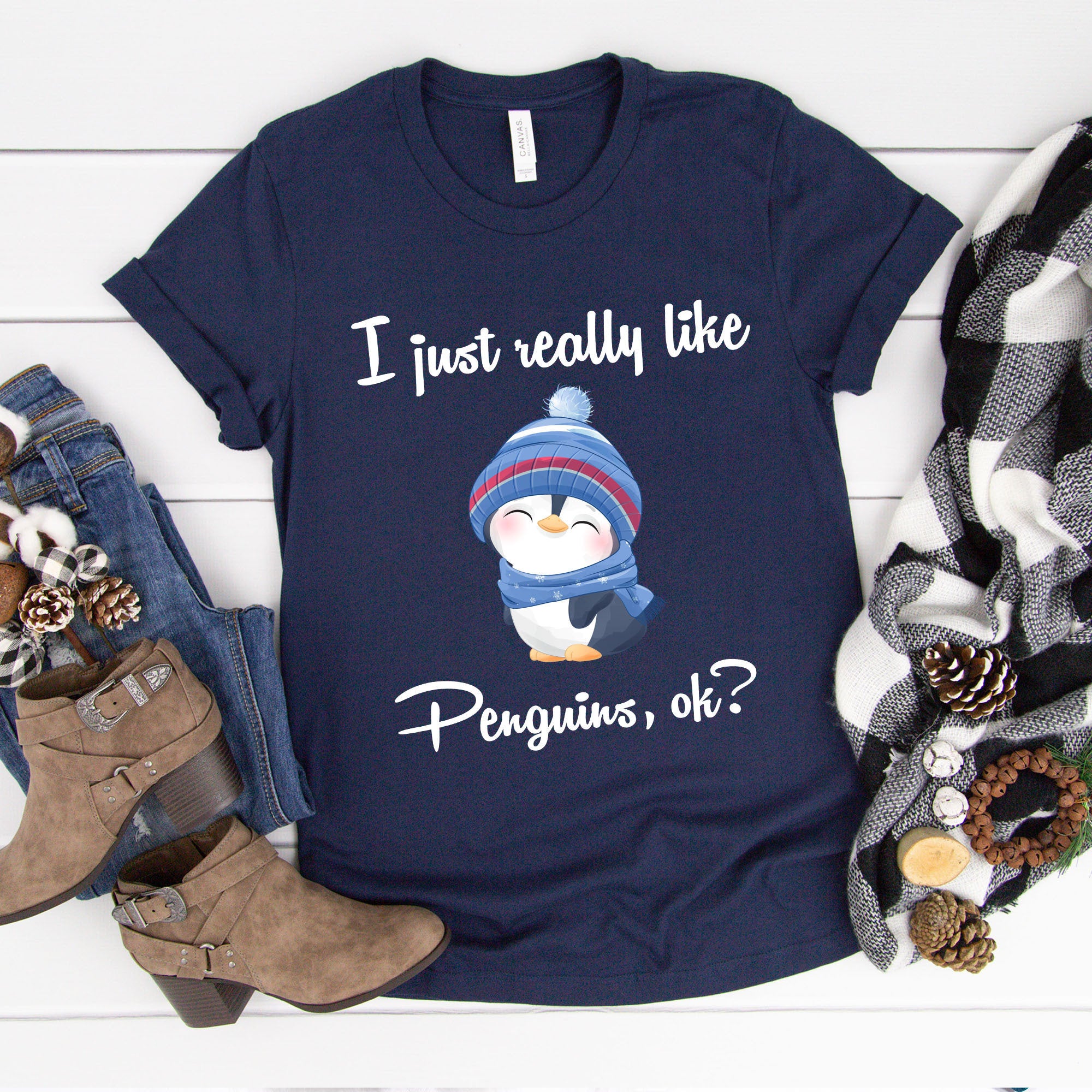 I Just Really Like Penguins, Ok? T-Shirt | Cute Penguin Shirt | Gift for Animal Lovers Tee | Perfect Shirt for Kids, Parent or Siblings