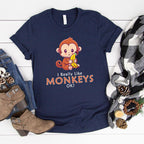 I Just Really Like Monkeys Ok? T-Shirt | I Love Monkeys Shirt | Cute Monkey Tee | Animal Lover Shirt