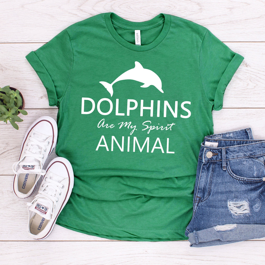 Dolphins are My Spirit Animal T-Shirt | Gift for Dolphin Lover Shirt | Easily Distracted by Dolphins Shirt | Cool Marine Biology Tee