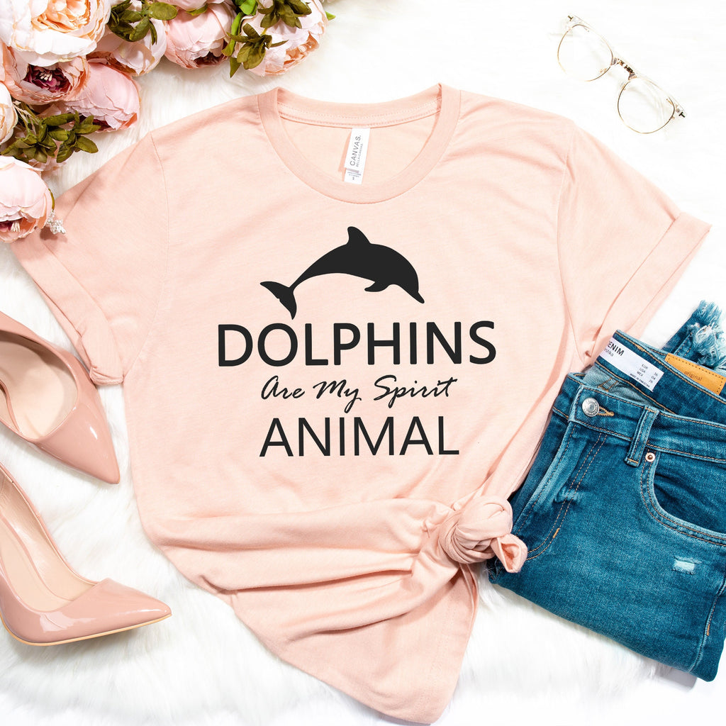 Dolphins are My Spirit Animal T-Shirt | Gift for Dolphin Lover Shirt | Easily Distracted by Dolphins Shirt | Cool Marine Biology Tee