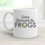 Easily Distracted By Frogs Mug | Funny I Love Frogs Mug | Cute Frog Tee Coffee Cup | Animal Lover Mug | Adorable Frogs Mug