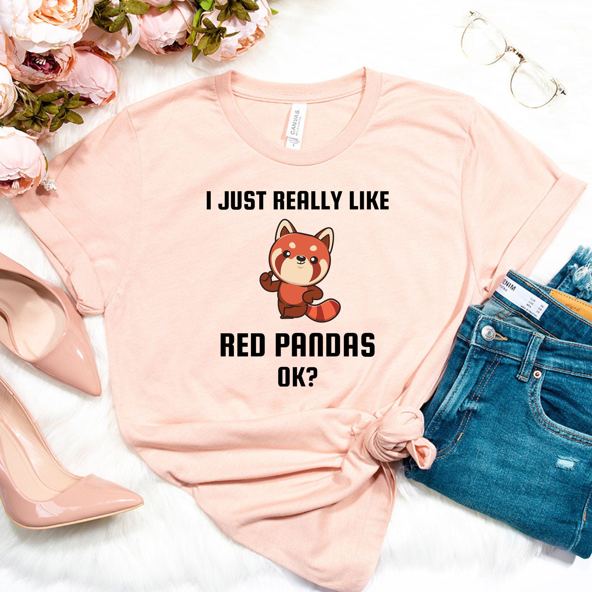 I Just Really Like Pandas Ok T-Shirt | Easily Distracted By Pandas Shirt | Gift for Animal Lovers | Cute Red Panda Tshirt | Love Panda Shirt