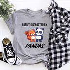Easily Distracted By Pandas T-Shirt | I Really Like Pandas Ok? Shirt | Gift for Animal Lovers | Cute Red Panda Tshirt | Love Panda Shirt