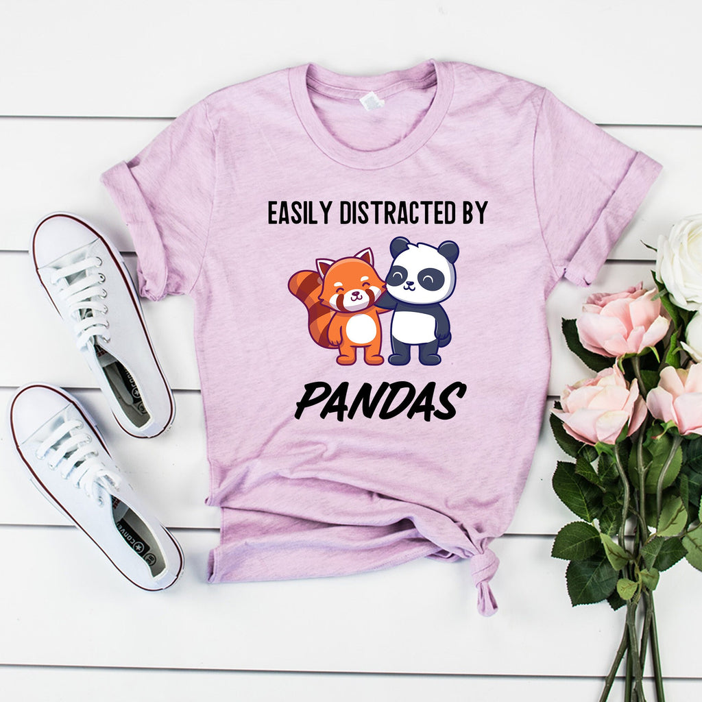 Easily Distracted By Pandas T-Shirt | I Really Like Pandas Ok? Shirt | Gift for Animal Lovers | Cute Red Panda Tshirt | Love Panda Shirt