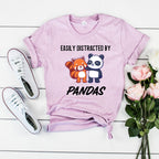 Easily Distracted By Pandas T-Shirt | I Really Like Pandas Ok? Shirt | Gift for Animal Lovers | Cute Red Panda Tshirt | Love Panda Shirt