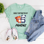 Easily Distracted By Pandas T-Shirt | I Really Like Pandas Ok? Shirt | Gift for Animal Lovers | Cute Red Panda Tshirt | Love Panda Shirt