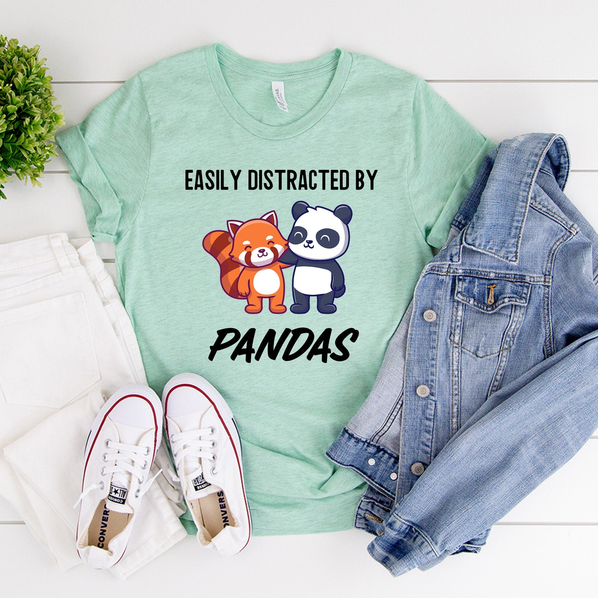 Easily Distracted By Pandas T-Shirt | I Really Like Pandas Ok? Shirt | Gift for Animal Lovers | Cute Red Panda Tshirt | Love Panda Shirt