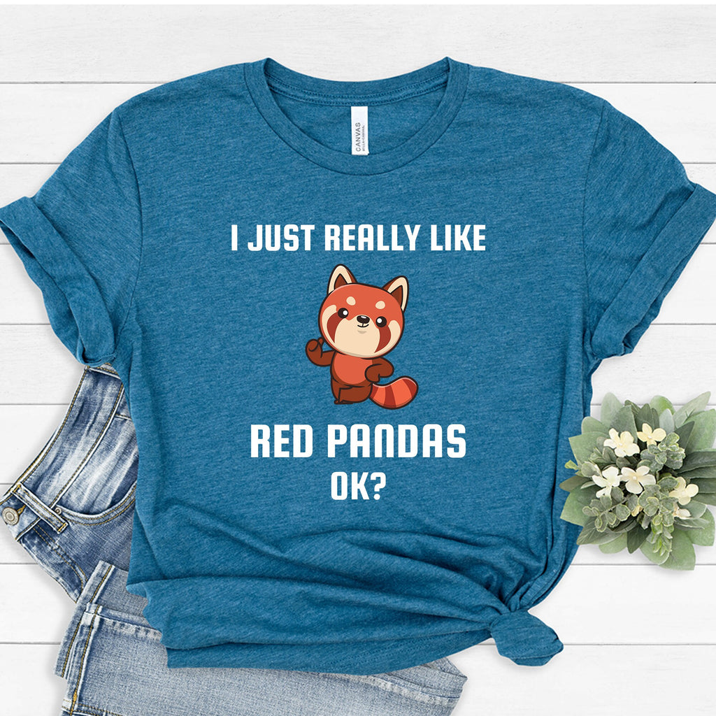 I Just Really Like Pandas Ok T-Shirt | Easily Distracted By Pandas Shirt | Gift for Animal Lovers | Cute Red Panda Tshirt | Love Panda Shirt