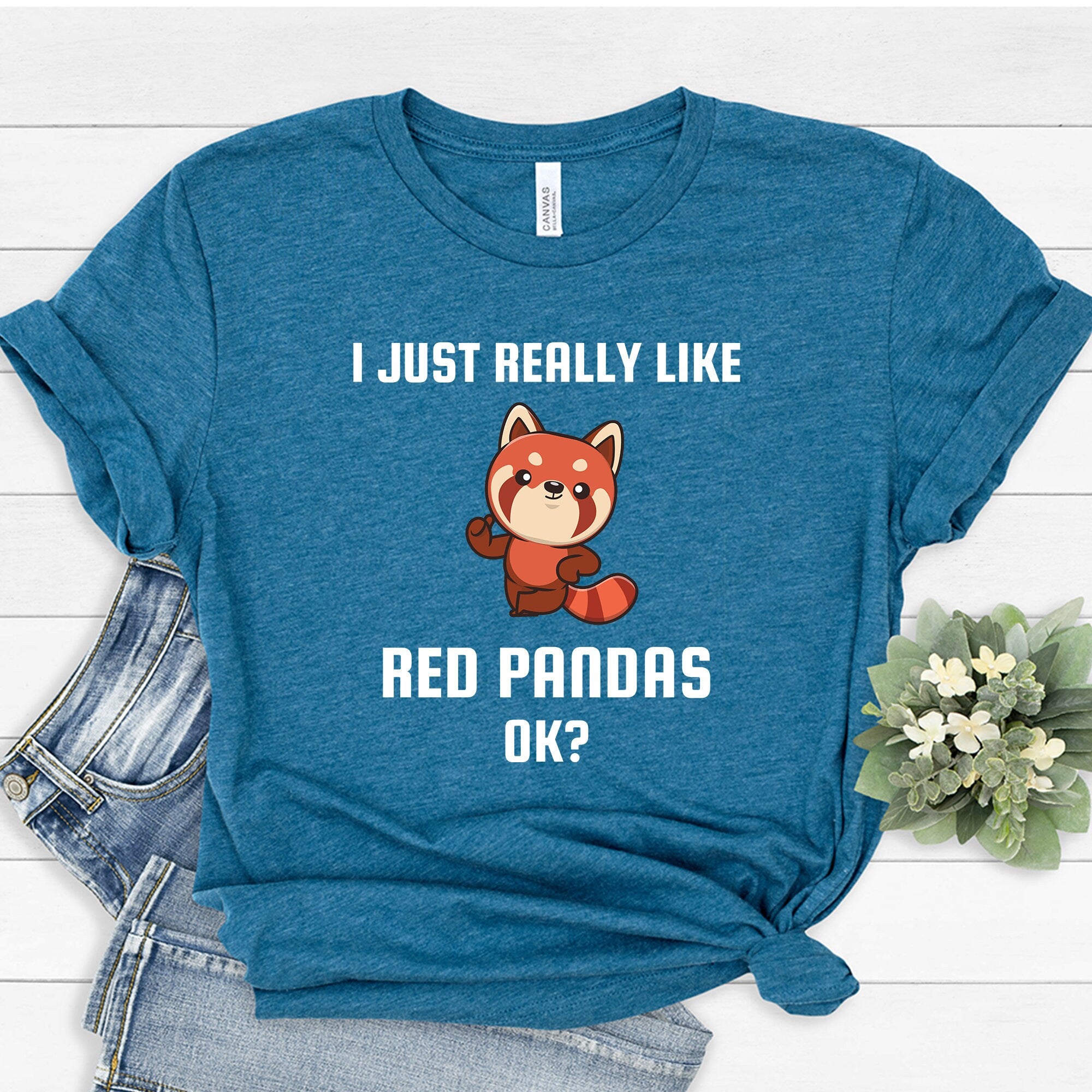 I Just Really Like Pandas Ok T-Shirt | Easily Distracted By Pandas Shirt | Gift for Animal Lovers | Cute Red Panda Tshirt | Love Panda Shirt