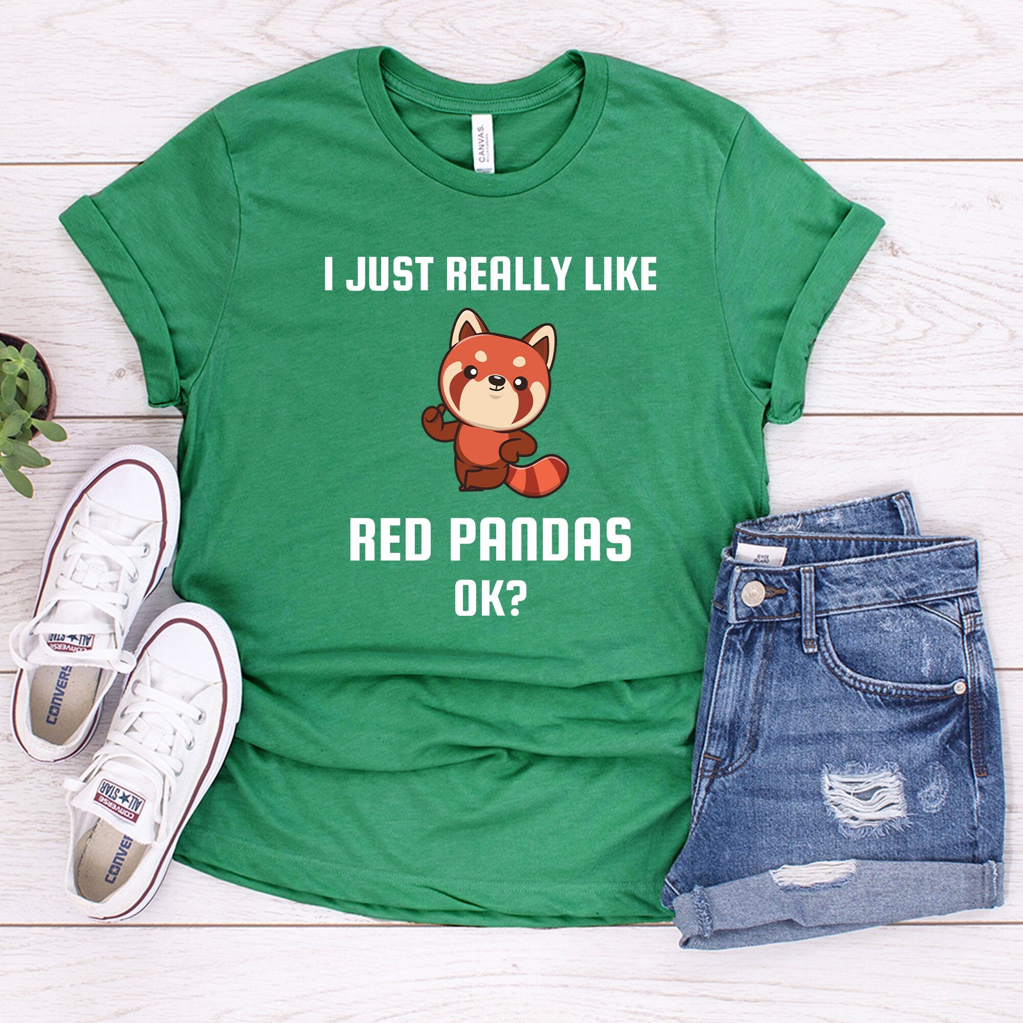 I Just Really Like Pandas Ok T-Shirt | Easily Distracted By Pandas Shirt | Gift for Animal Lovers | Cute Red Panda Tshirt | Love Panda Shirt