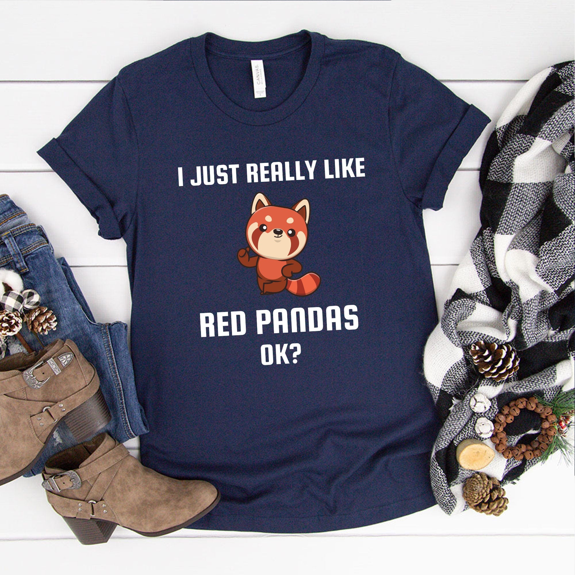 I Just Really Like Pandas Ok T-Shirt | Easily Distracted By Pandas Shirt | Gift for Animal Lovers | Cute Red Panda Tshirt | Love Panda Shirt