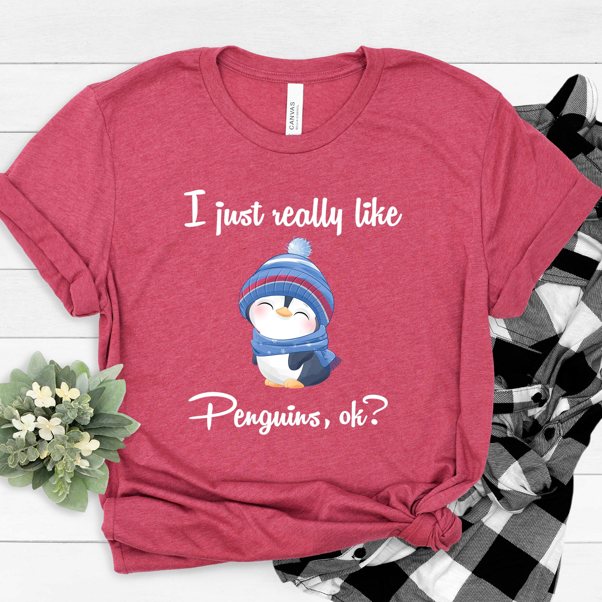 I Just Really Like Penguins, Ok? T-Shirt | Cute Penguin Shirt | Gift for Animal Lovers Tee | Perfect Shirt for Kids, Parent or Siblings