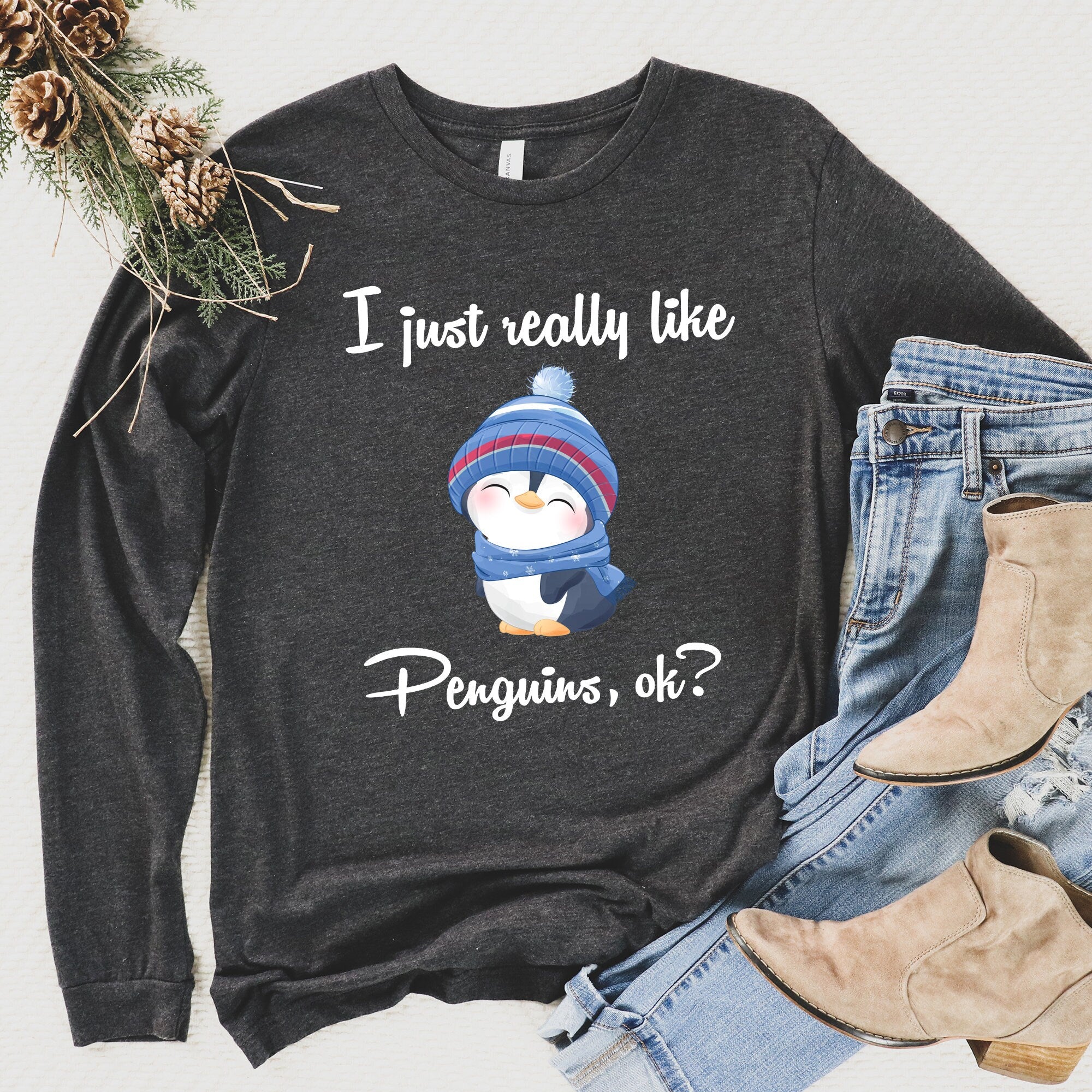 I Just Really Like Penguins, Ok? Sweatshirt | Cute Penguin Hoodie | Gift for Animal Lovers Sweater