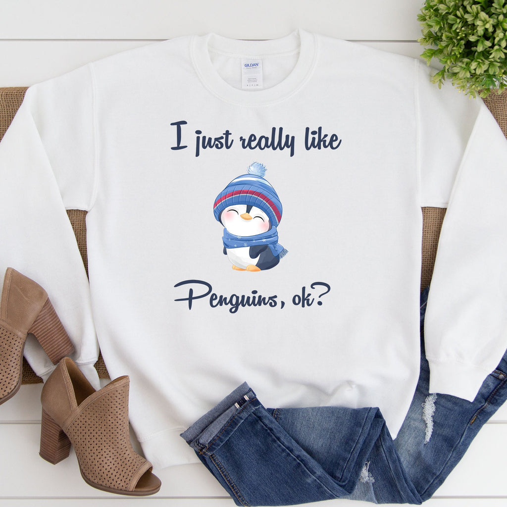 I Just Really Like Penguins, Ok? Sweatshirt | Cute Penguin Hoodie | Gift for Animal Lovers Sweater