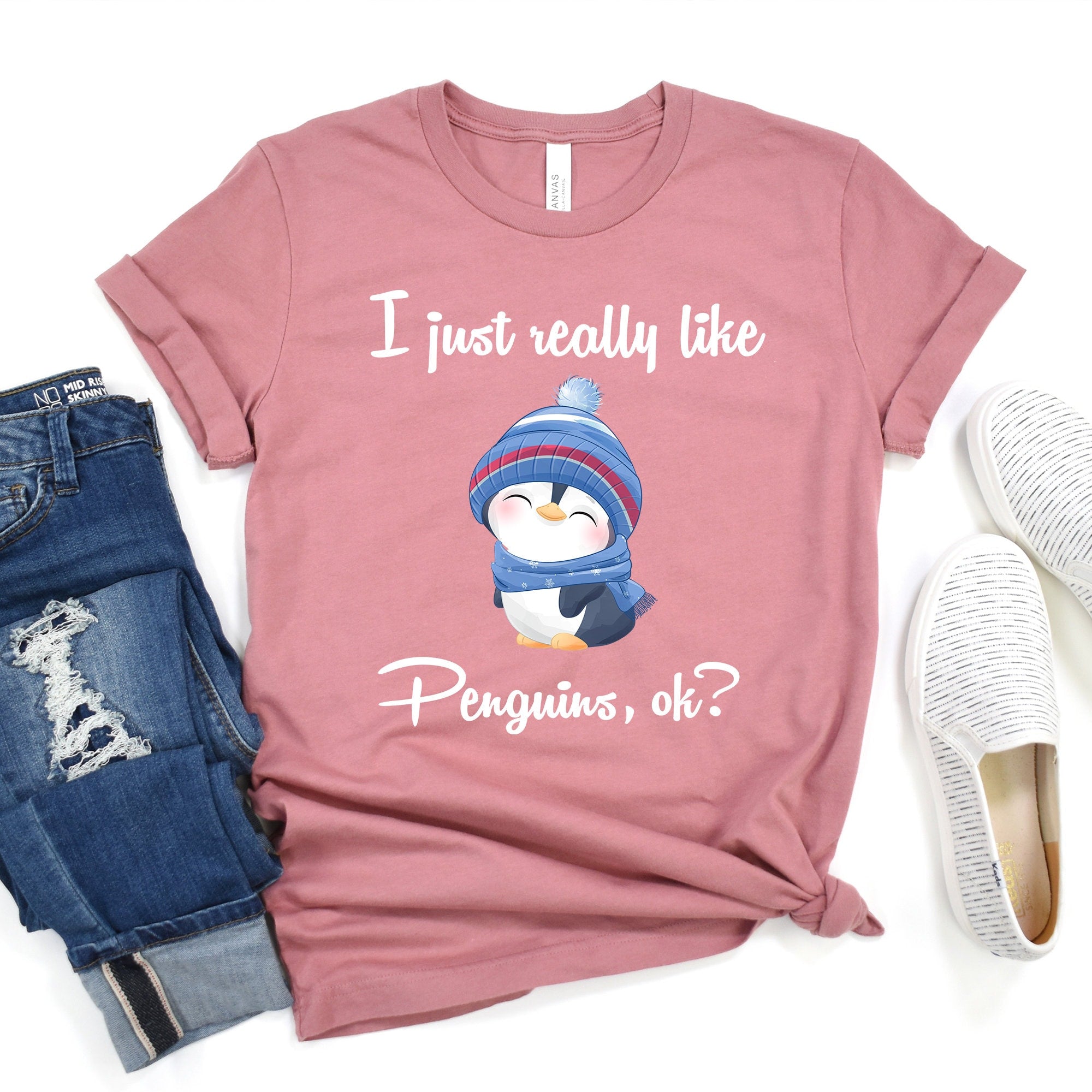 I Just Really Like Penguins, Ok? T-Shirt | Cute Penguin Shirt | Gift for Animal Lovers Tee | Perfect Shirt for Kids, Parent or Siblings