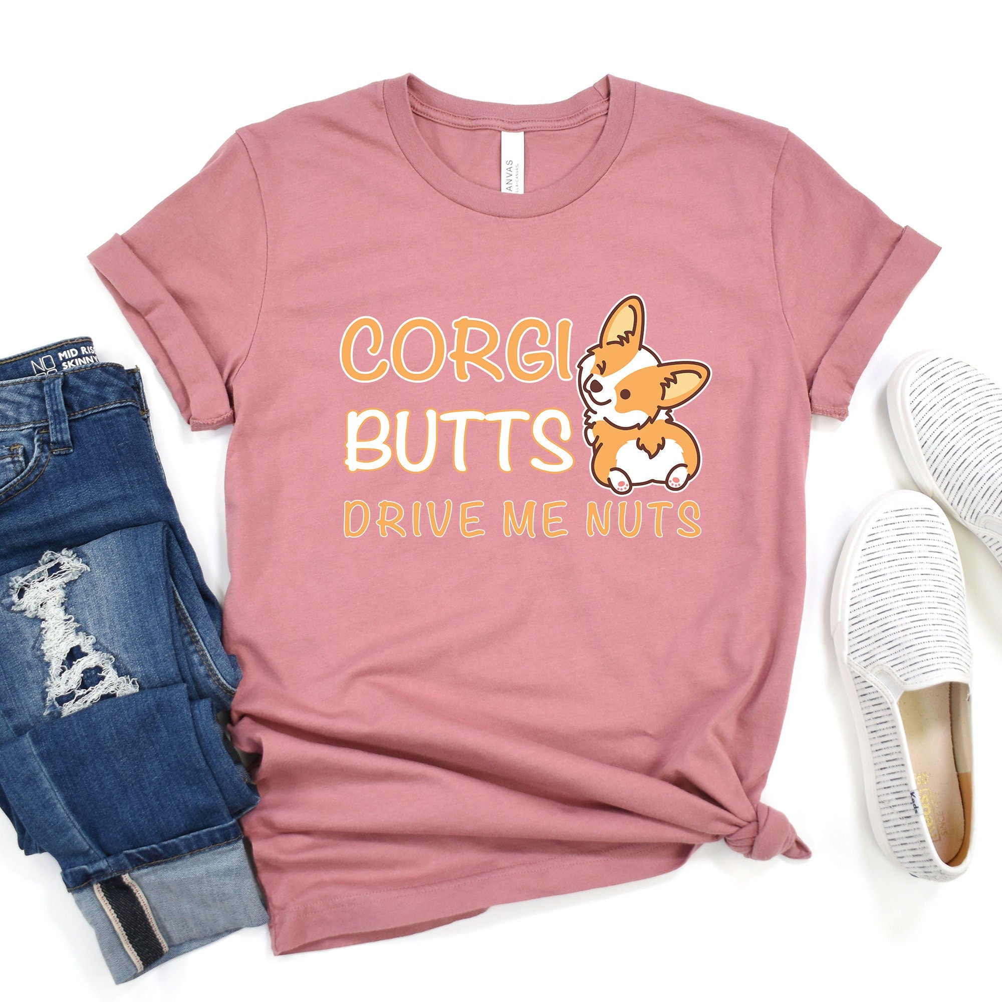 Corgi Butts Drive Me Nuts T-Shirt | Cute Corgi Clothing for Dog Lover | I Love Corgis Shirt