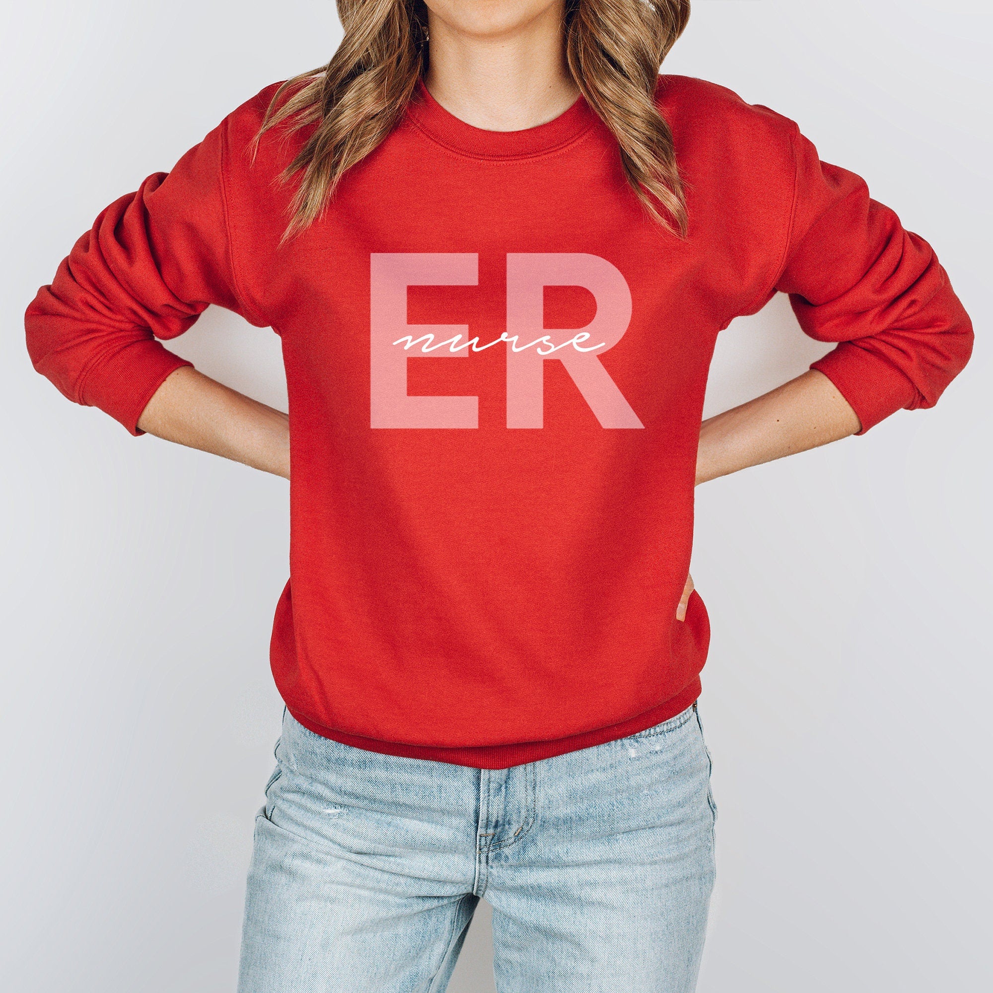 ER Nurse Sweatshirt | Emergency Room Nurse Sweater | Nursing School Hoodie | Registered Nurse Long Sleeve | Emergency Room Nurse | ICU Nurse