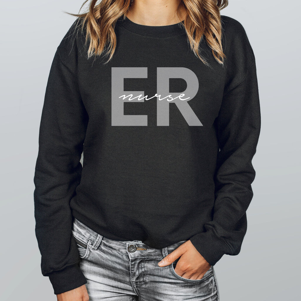 ER Nurse Sweatshirt | Emergency Room Nurse Sweater | Nursing School Hoodie | Registered Nurse Long Sleeve | Emergency Room Nurse | ICU Nurse