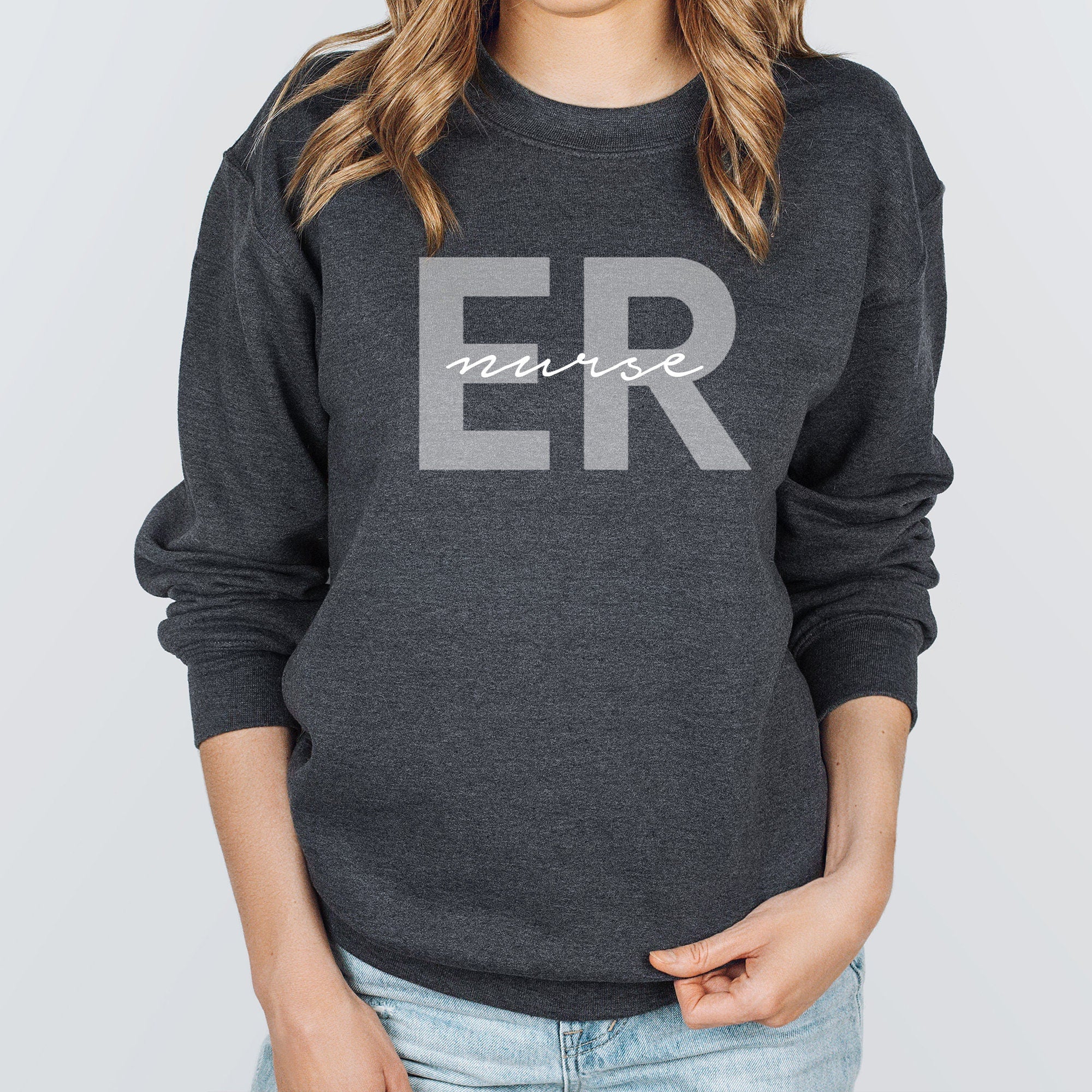 ER Nurse Sweatshirt | Emergency Room Nurse Sweater | Nursing School Hoodie | Registered Nurse Long Sleeve | Emergency Room Nurse | ICU Nurse