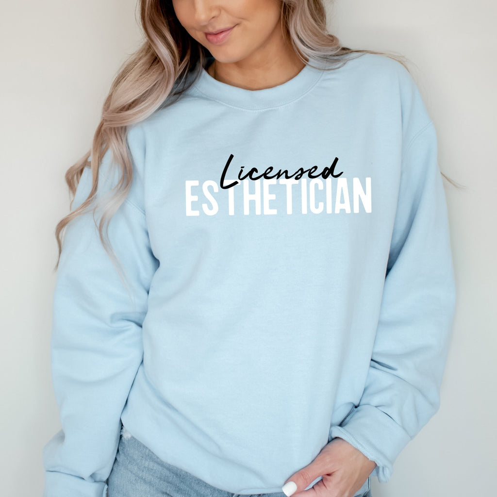 Esthetician Sweatshirt | Licensed Skin Care LE Sweater | Makeup Artist Shirt | Beauty Skincare Tee | Cosmetologist | Cosmetology Beautician