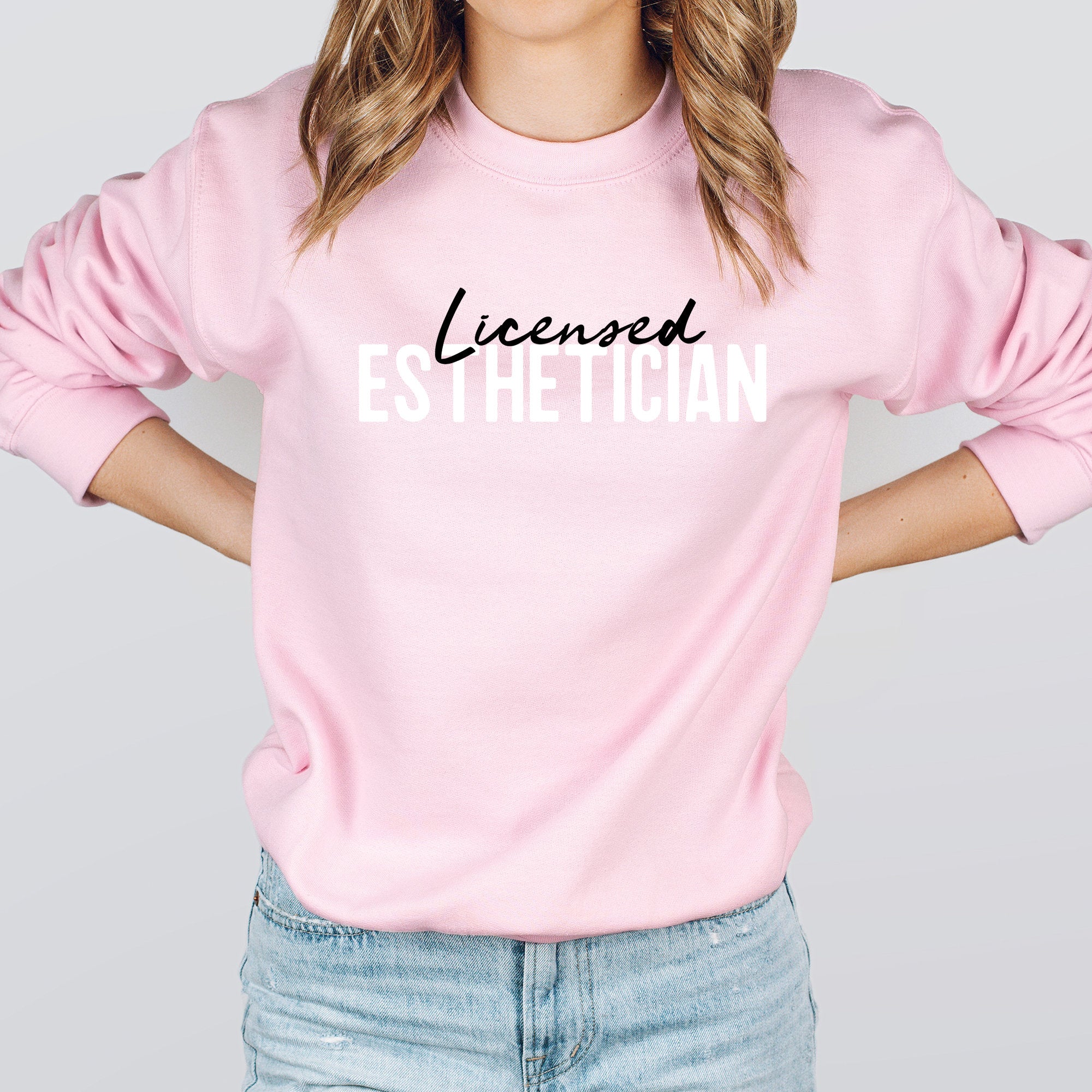 Esthetician Sweatshirt | Licensed Skin Care LE Sweater | Makeup Artist Shirt | Beauty Skincare Tee | Cosmetologist | Cosmetology Beautician