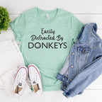 Easily Distracted By Donkeys Shirt, Horse T-Shirts, Barn Life, Horse Lover Sweatshirt, Equestrian Shirt, Farmer Shirt