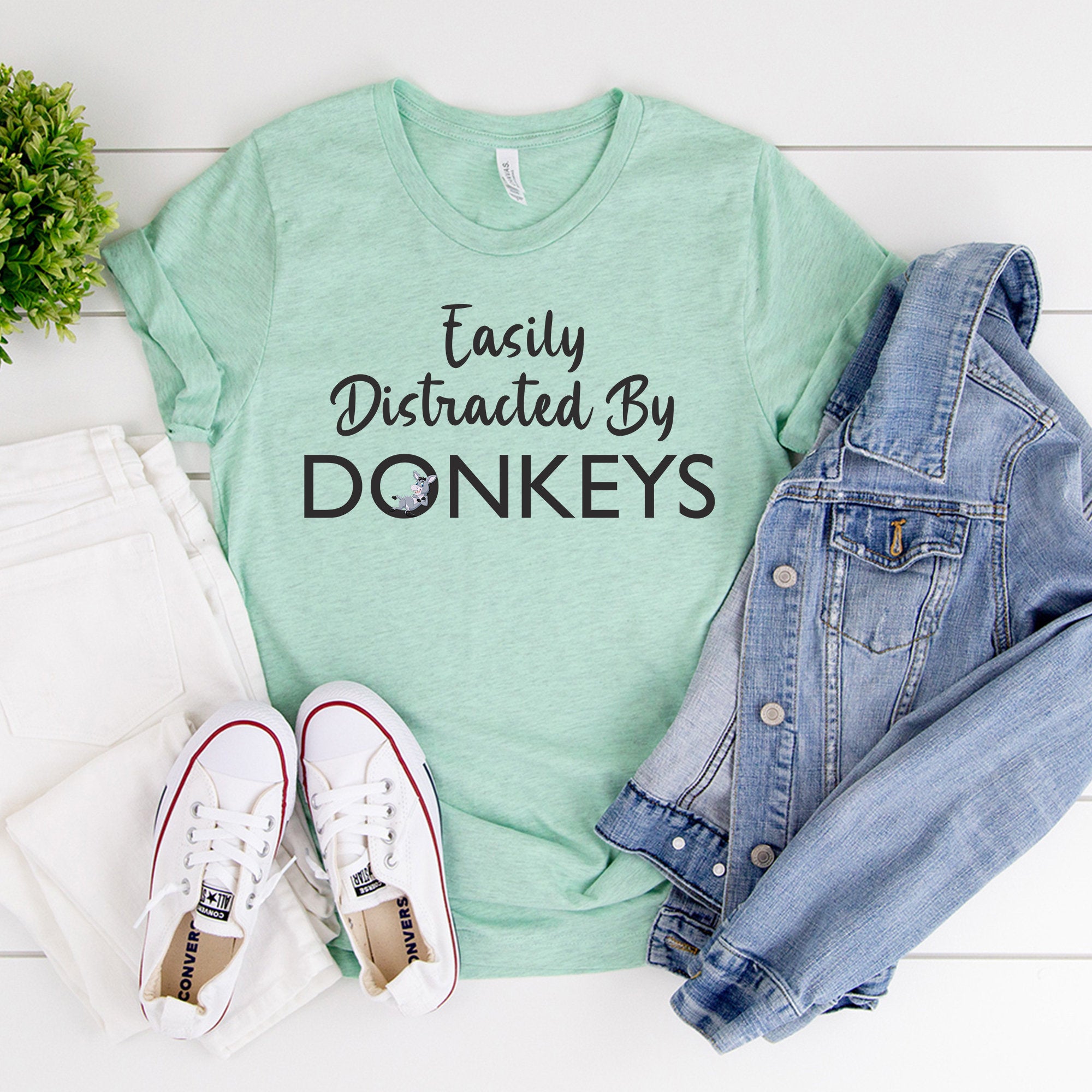 Easily Distracted By Donkeys Shirt, Horse T-Shirts, Barn Life, Horse Lover Sweatshirt, Equestrian Shirt, Farmer Shirt