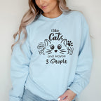 I Like Cats and Maybe 3 People Sweatshirt, Funny Cat Lover Sweater, Cat Mom Shirt, Women Cat Lover T-Shirt, Dad Cat Shirt