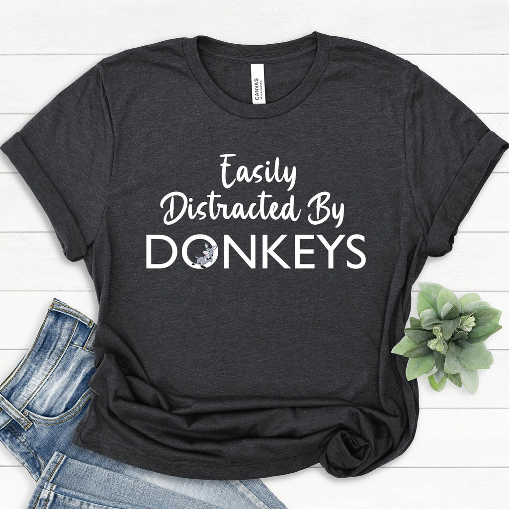 Easily Distracted By Donkeys Shirt, Horse T-Shirts, Barn Life, Horse Lover Sweatshirt, Equestrian Shirt, Farmer Shirt