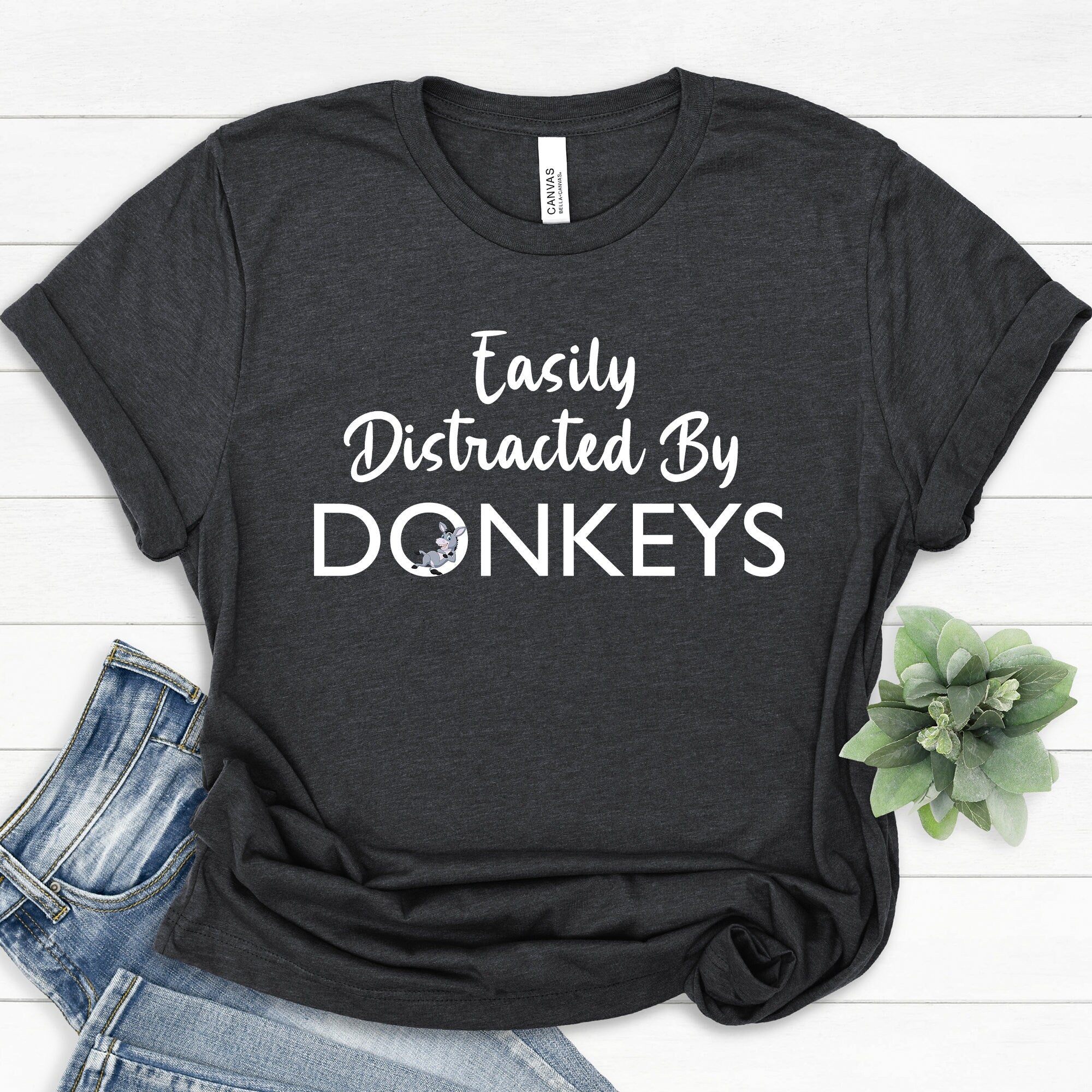 Easily Distracted By Donkeys Shirt, Horse T-Shirts, Barn Life, Horse Lover Sweatshirt, Equestrian Shirt, Farmer Shirt