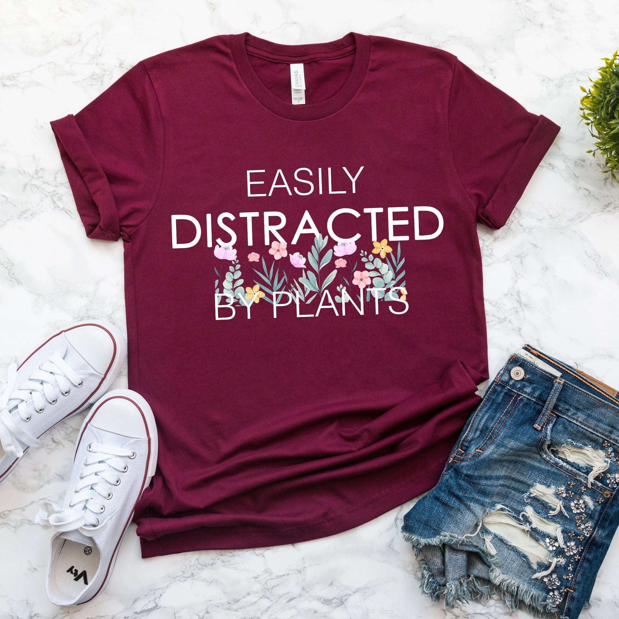 Easily Distracted By Plants Shirt: Plant Lover Tee