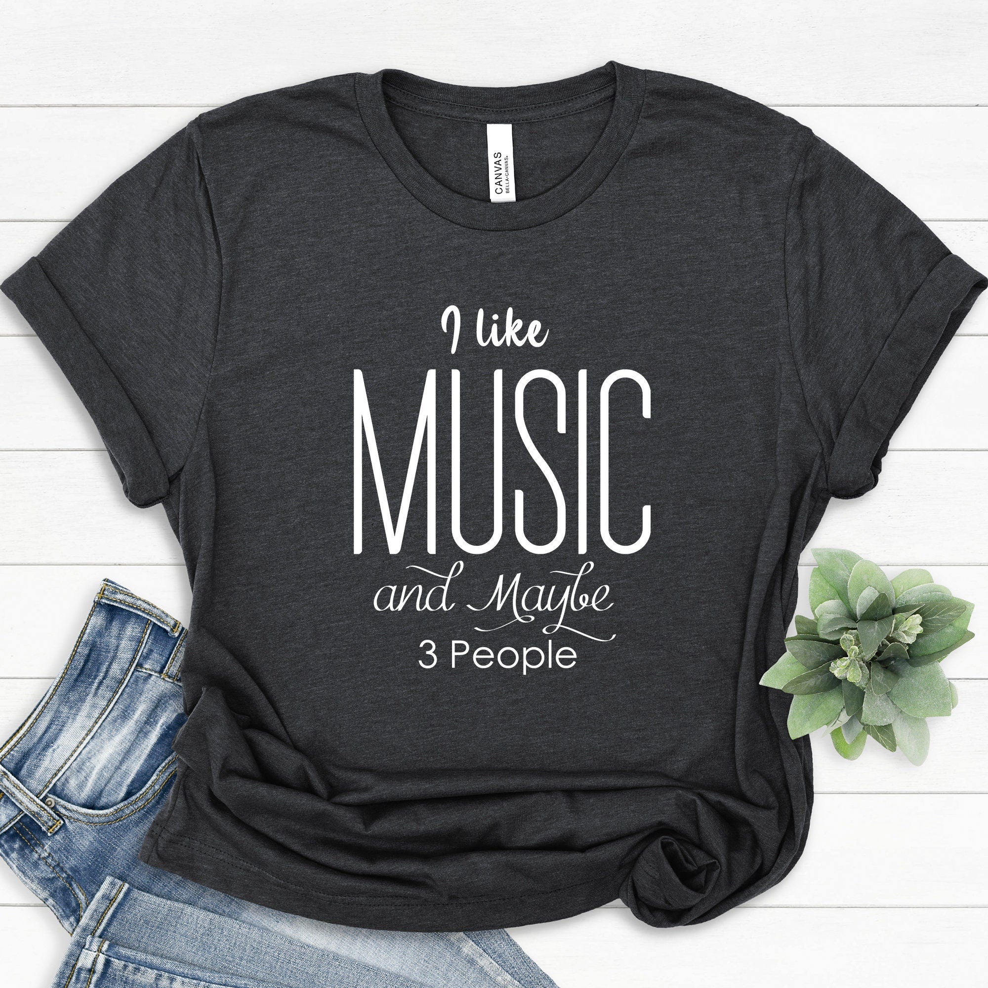 I Like Music and Maybe 3 People Shirt - Music Lover Tee