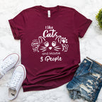 I Like Cats and Maybe 3 People Shirt, Funny Cat Lover T-Shirts, Cat Mom Shirt, Women Cat Lover Sweatshirt, Dad Cat Shirt
