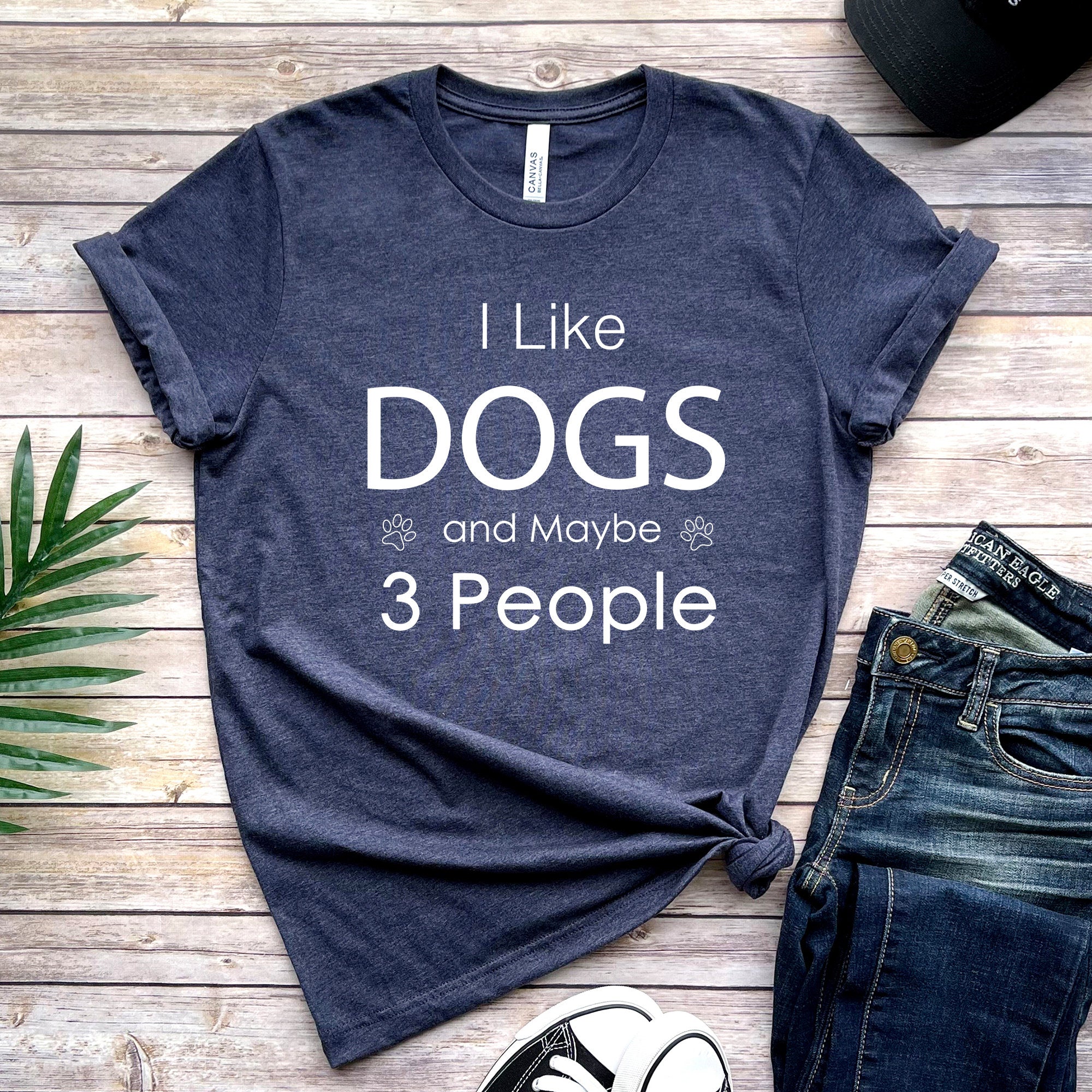 I Like Dogs and Maybe 3 People Shirt, Funny Dog Lover T-Shirts, Dog Mom Shirt, Women Dog Lover Sweatshirt, Dad Dog Shirt