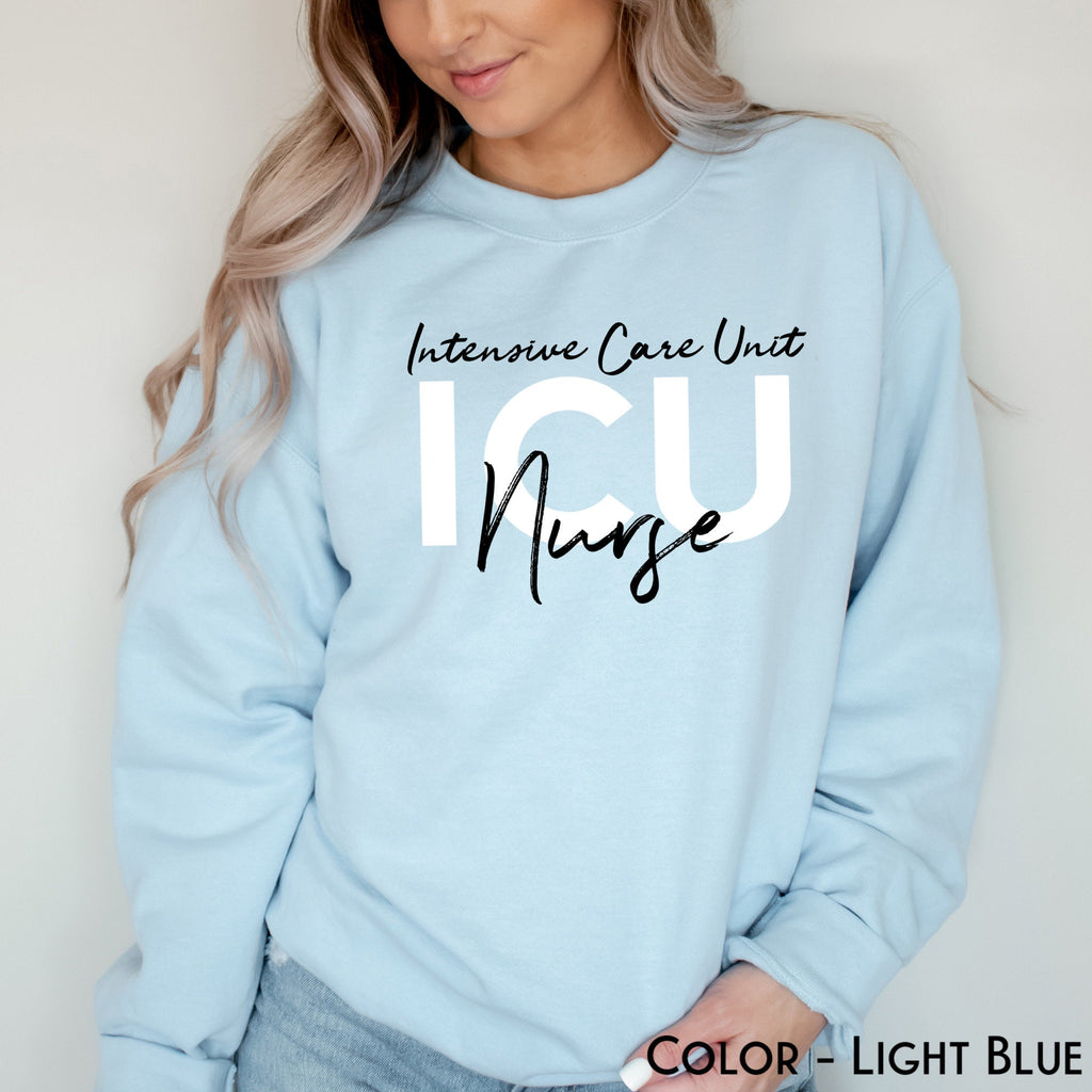 ICU Intensive Care Unit Nurse Sweatshirt, PICU Nursing School Student Sweater, Emergency Registered Nurse Grad Shirt, Nurse in Training Tee