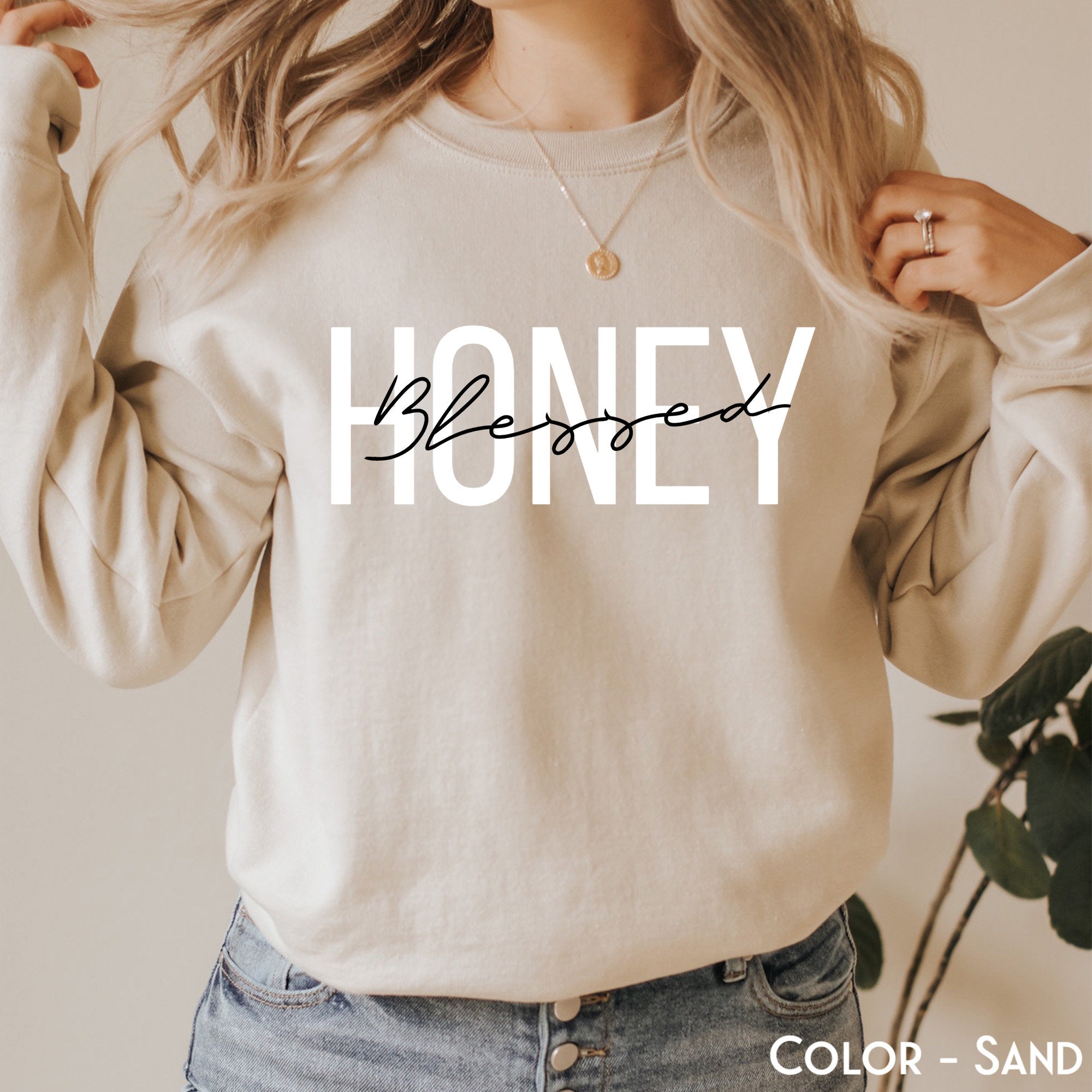 Blessed Honey Sweatshirt, Honey Life Sweater, Mother's Day Gift, Cute Honey Shirt, Grandma Gift for the Holiday, Honey T-Shirt