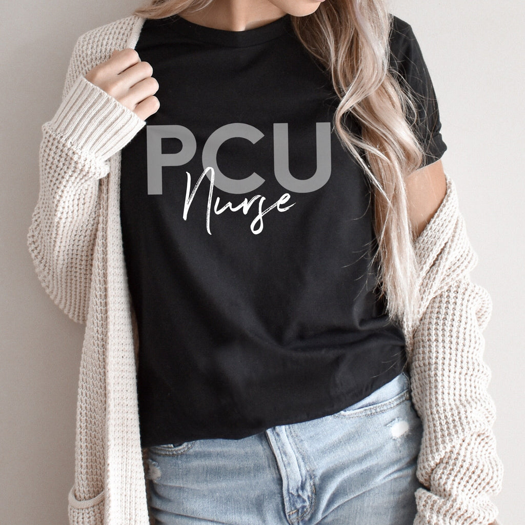 PCU Progressive Care Unit Nurse Shirt, PICU Nursing School Student T-Shirt, Emergency Registered Nurse Grad Shirt, Nurse in Training Sweater