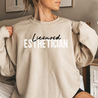 Esthetician Sweatshirt | Licensed Skin Care LE Sweater | Makeup Artist Shirt | Beauty Skincare Tee | Cosmetologist | Cosmetology Beautician