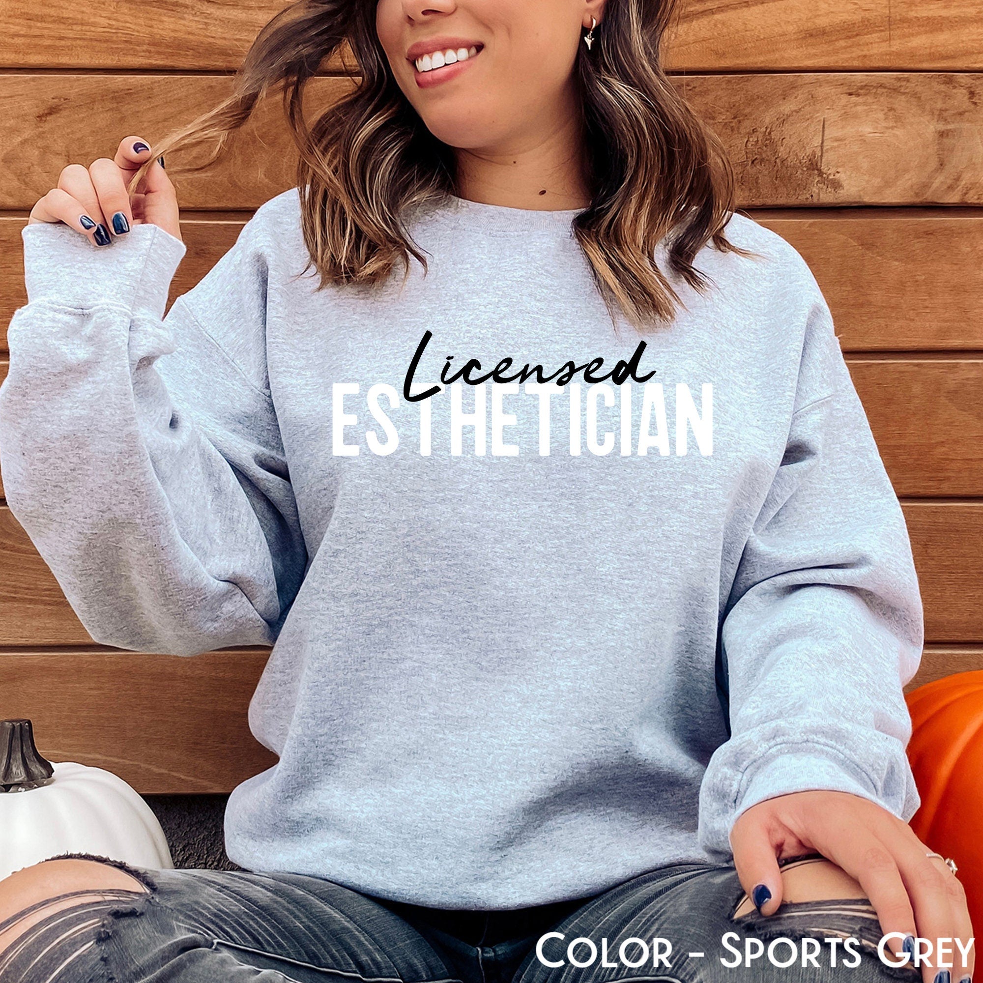 Esthetician Sweatshirt | Licensed Skin Care LE Sweater | Makeup Artist Shirt | Beauty Skincare Tee | Cosmetologist | Cosmetology Beautician