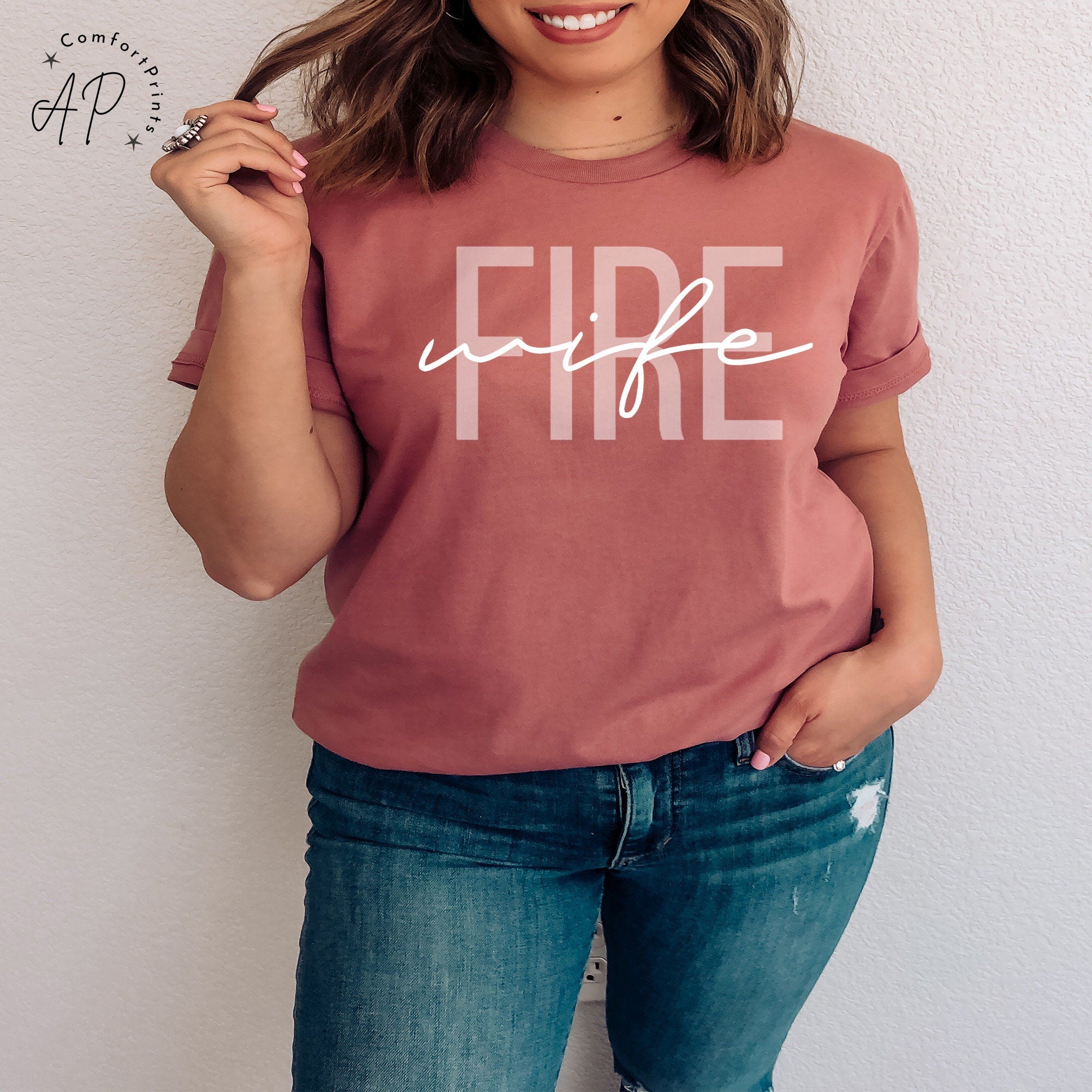 Firefighter Wife Shirt, Fireman Wife T-Shirt, Wife of Firefighter Sweatshirt, Gift for New Fire Wife Sweater